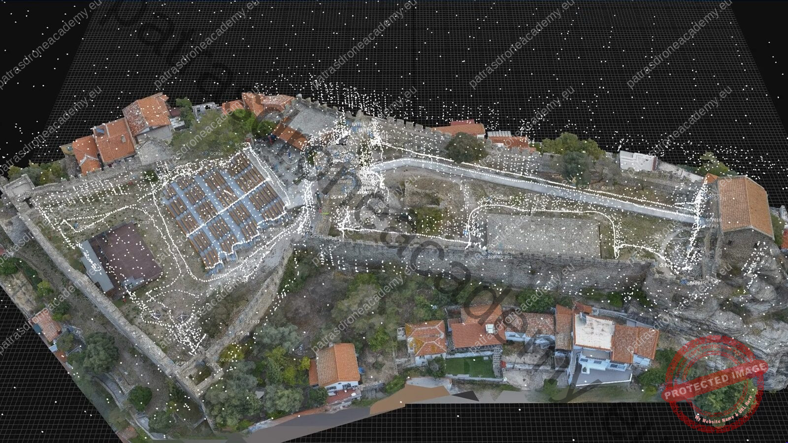 Το Κάστρο της Καβάλας στο RealityScan με τις θέσεις λήψης των φωτογραφιών